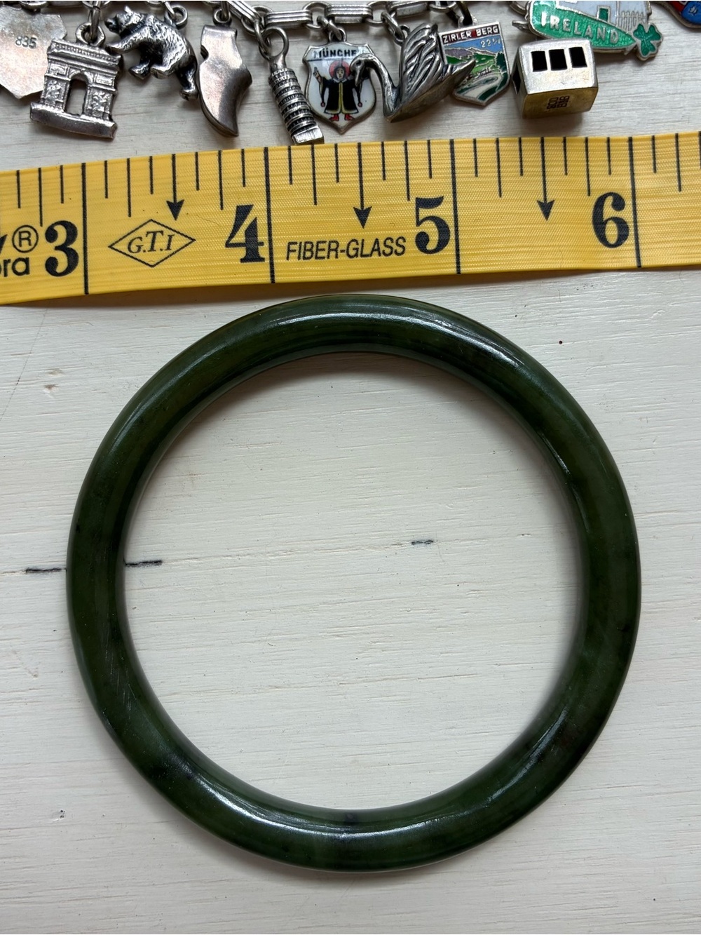 Lot of 4 Vintage Bracelets - 3 sterling silver and 1 jade like bangle - Picture 7 of 7